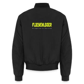 Fliesenleger Design - Unisex Bomberjacke - Schwarz - Hinten - AI Model Male 185 light (185cm)