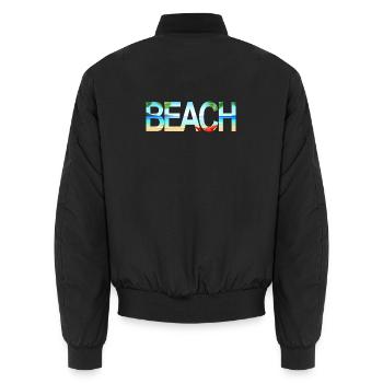 Plage - Bomber unisexe - noir - Dos - AI Model Male 185 light (185cm)