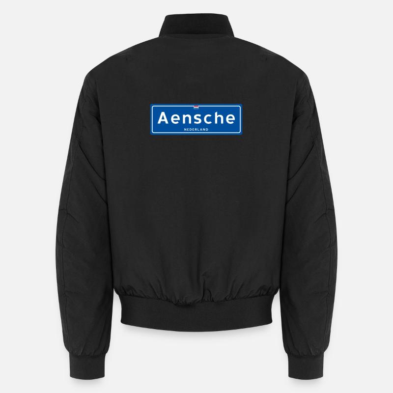 Ortsschild Aensche (Enschede) - Unisex Bomberjacke - Schwarz