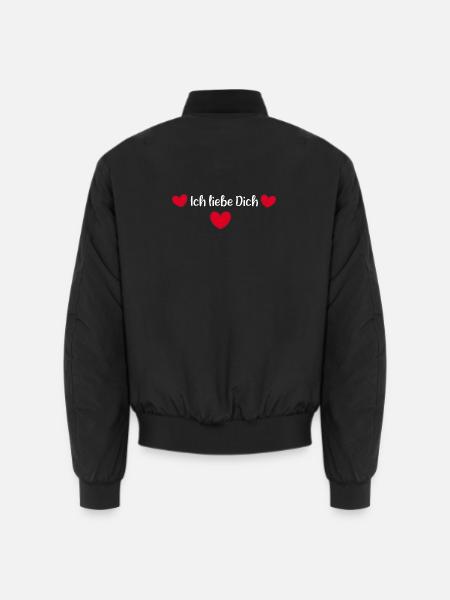rotes Herz rot Herzen rot Herz Geschenk - Unisex Bomberjacke - Schwarz