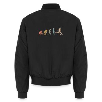 retro Fußball Evolution lustige Designs Team Fan - Unisex Bomberjacke - Schwarz - Hinten - AI Model Male 185 light (185cm)