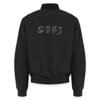 Coordonnées Kreis 11 Zürich - Bomber unisexe - noir - Dos - AI Model Male 185 light (185cm)