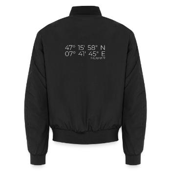 Coordonnées Niederbipp Suisse - Bomber unisexe - noir - Dos - AI Model Male 185 light (185cm)