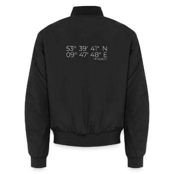 Coordonnées Pinneberg - Bomber unisexe - noir - Dos - AI Model Male 185 light (185cm)