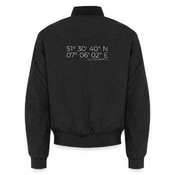 Coordonnées : Gelsenkirchen, Allemagne, Rhénanie-du-Nord-Westphalie - Bomber unisexe - noir - Dos - AI Model Male 185 light (185cm)