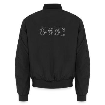 Coordinates Arth Schwyz - Unisex Bomber Jacket - black - Back - AI Model Male 185 light (185cm)