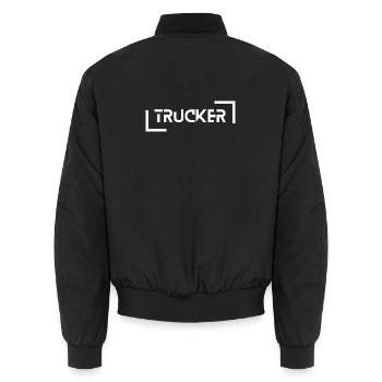 Trucker - Unisex Bomberjacke - Schwarz - Hinten - AI Model Male 185 light (185cm)