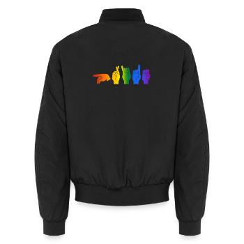 ASL Pride I - Couleurs du drapeau de la fierté - Bomber unisexe - noir - Dos - AI Model Male 185 light (185cm)
