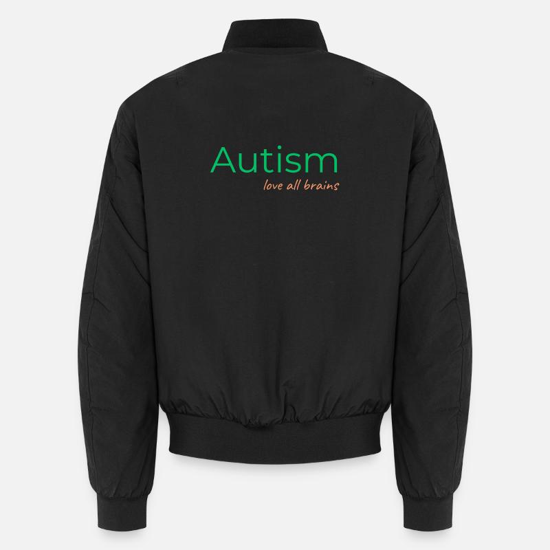 Autism - love all brains - Unisex Bomberjacke - Schwarz
