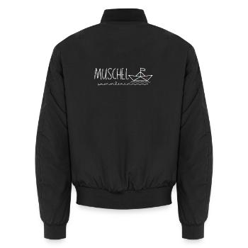 MUSCHEL Boot Herz Wellen Muschelsammlerin - Unisex Bomberjacke - Schwarz - Hinten - AI Model Male 185 light (185cm)
