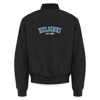 Helsinki, gegründet 1995 - Unisex Bomberjacke - Schwarz - Hinten - AI Model Male 185 light (185cm)