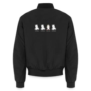 Praxisanleiter, die Einhörner in der Pflege  - Unisex Bomberjacke - Schwarz - Hinten - AI Model Male 185 light (185cm)
