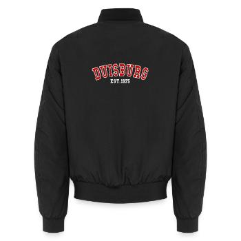 Duisburg Est. 1975 - Unisex Bomber Jacket - black - Back - AI Model Male 185 light (185cm)
