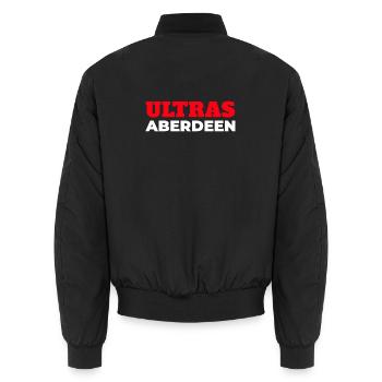 Ultras Aberdeen - Unisex Bomber Jacket - black - Back - AI Model Male 185 light (185cm)