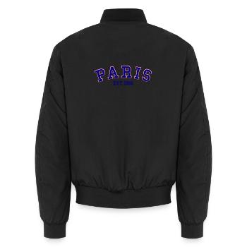Paris Est. 1966 - Unisex Bomber Jacket - black - Back - AI Model Male 185 light (185cm)