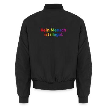 Rainbow Embassy Clothing - Unisex Bomber Jacket - black - Back - AI Model Male 185 light (185cm)