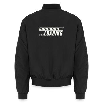 Ladebalken Loading Fortschritt - Unisex Bomberjacke - Schwarz - Hinten - AI Model Male 185 light (185cm)