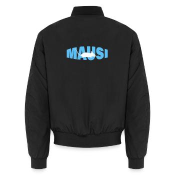 MAUSI - Unisex Bomberjacke - Schwarz - Hinten - AI Model Male 185 light (185cm)