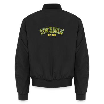 Stockholm, gegründet 1986 - Unisex Bomberjacke - Schwarz - Hinten - AI Model Male 185 light (185cm)