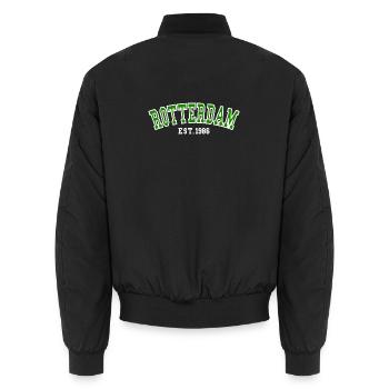 Rotterdam Fondée en 1986 - Bomber unisexe - noir - Dos - AI Model Male 185 light (185cm)