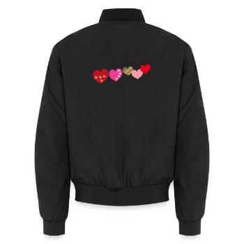  Herzen - Unisex Bomberjacke - Schwarz - Hinten - AI Model Male 185 light (185cm)