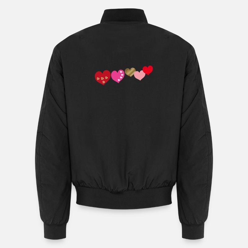  Herzen - Unisex Bomberjacke - Schwarz