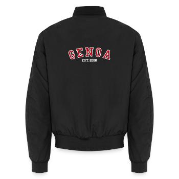 Genoa Est. 2006 - Unisex Bomber Jacket - black - Back - AI Model Male 185 light (185cm)