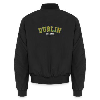 Dublin gegründet 1986 - Unisex Bomberjacke - Schwarz - Hinten - AI Model Male 185 light (185cm)