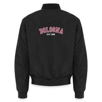 Bologna gegründet 1966 - Unisex Bomberjacke - Schwarz - Hinten - AI Model Male 185 light (185cm)