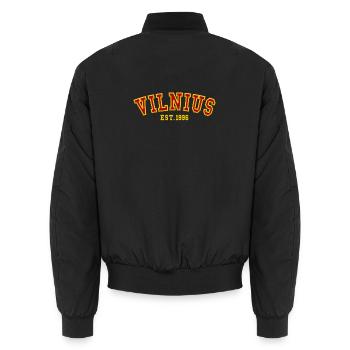 Vilnius Est. 1996 - Unisex Bomber Jacket - black - Back - AI Model Male 185 light (185cm)