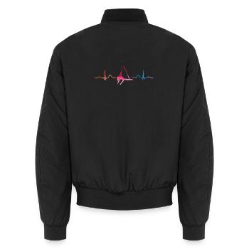 Vertikaltuch Heartbeat Luftakrobatik Aerial Silk - Unisex Bomberjacke - Schwarz - Hinten - AI Model Male 185 light (185cm)