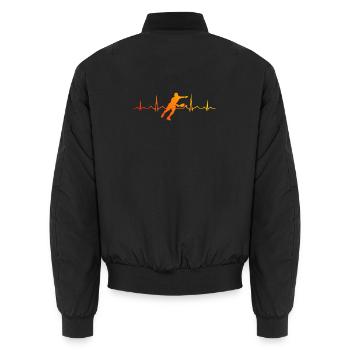 Pickleball Match Design for Pickleball Player Fans - Unisex Bomber Jacket - black - Back - AI Model Male 185 light (185cm)
