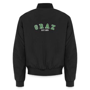 Graz Est. 1976 - Unisex Bomber Jacket - black - Back - AI Model Male 185 light (185cm)