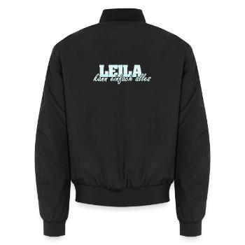 Leila - Unisex Bomberjacke - Schwarz - Hinten - AI Model Male 185 light (185cm)