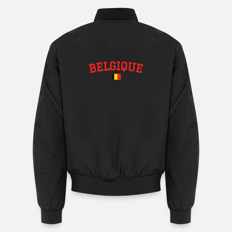 Belgien Flagge Design Rot Unisex Bomberjacke