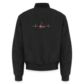 Écharpe verticale Battement de cœur Acrobaties aériennes Soie aérienne - Bomber unisexe - noir - Dos - AI Model Male 185 light (185cm)