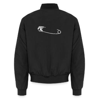 Art au trait minimaliste du stéthoscope - Bomber unisexe - noir - Dos - AI Model Male 185 light (185cm)