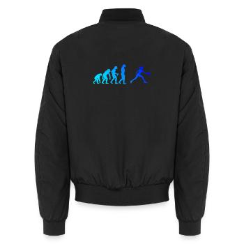 Pickleball tournament design for pickleball game fans - Unisex Bomber Jacket - black - Back - AI Model Male 185 light (185cm)