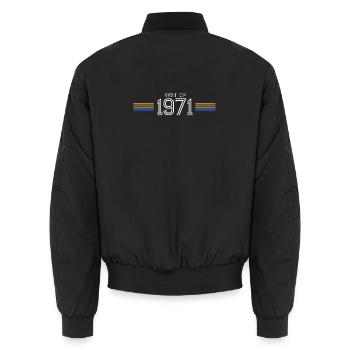 T-shirt cadeau drôle Best of 1971 - Bomber unisexe - noir - Dos - AI Model Male 185 light (185cm)