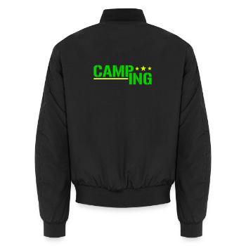 Camping - Bomber unisexe - noir - Dos - AI Model Male 185 light (185cm)