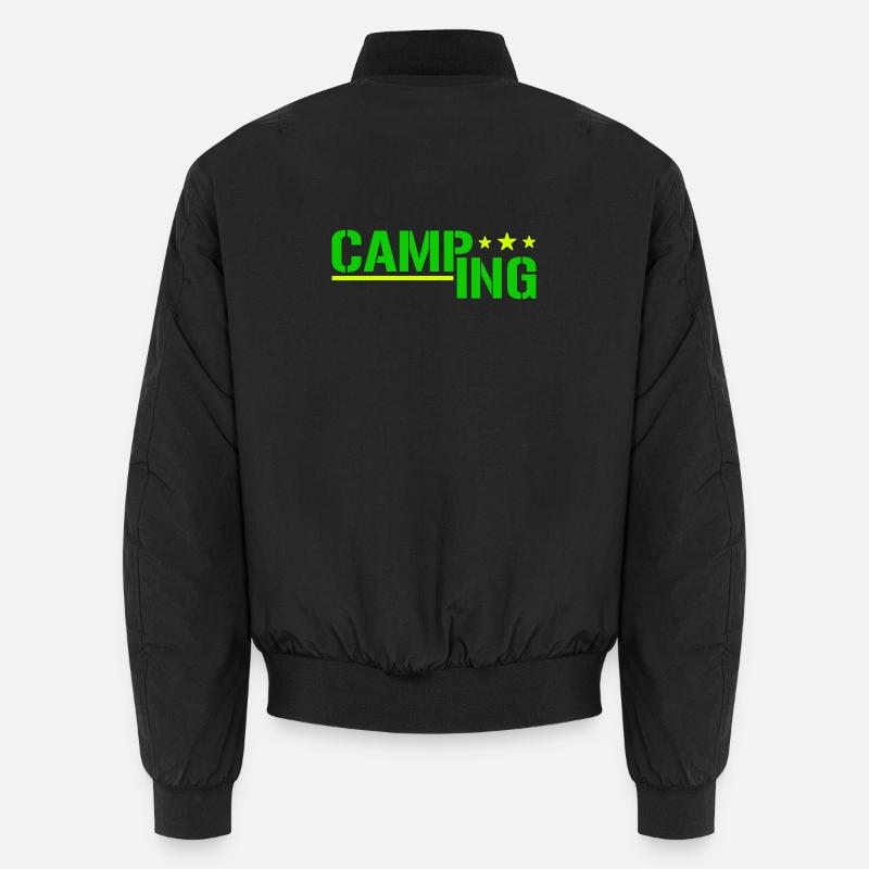 Camping - Unisex Bomber Jacket - black