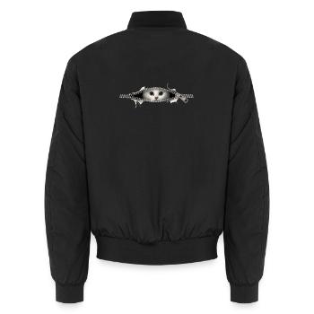 Cat Zipper Cat Mom Cat Cute Cats - Unisex Bomber Jacket - black - Back - AI Model Male 185 light (185cm)