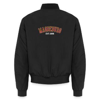 Magdeburg Est. 2006 - Unisex Bomber Jacket - black - Back - AI Model Male 185 light (185cm)
