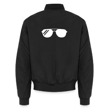 Sunglasses Summer Holiday Gift - Unisex Bomber Jacket - black - Back - AI Model Male 185 light (185cm)