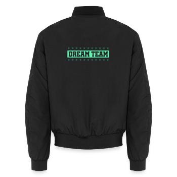 Typographie rétro néon de DREAM TEAM - Bomber unisexe - noir - Dos - AI Model Male 185 light (185cm)