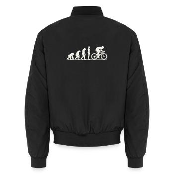 Gravel Bike Evolution - Unisex Bomberjacke - Schwarz - Hinten - AI Model Male 185 light (185cm)