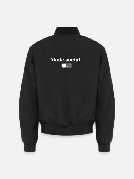Social Off Mode - Unisex Bomber Jacket - black