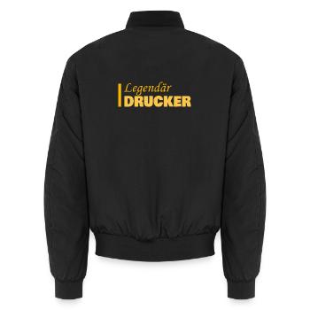 Geschenk für Drucker - Unisex Bomberjacke - Schwarz - Hinten - AI Model Male 185 light (185cm)