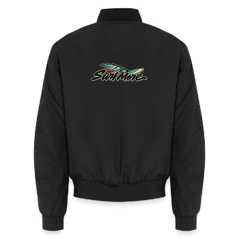 Surf More – Wind Classic - Unisex Bomberjacke - Schwarz - Hinten - AI Model Male 185 light (185cm)
