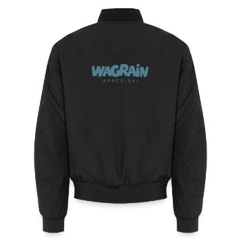 Wagrain Après-Ski Wintersport (Blau) - Unisex Bomberjacke - Schwarz - Hinten - AI Model Male 185 light (185cm)